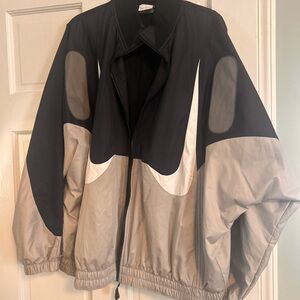 Black and Light Gray Nike Colorblock Zip Jacket with White Accents